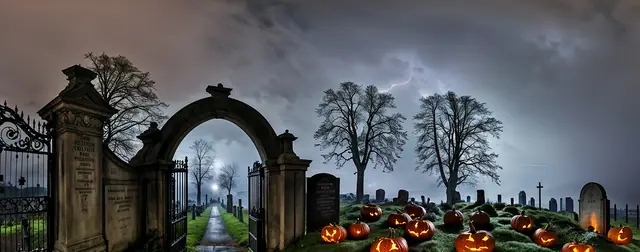 Helloween special: an 8192 × 4096 equirectangular 360° panorama from the haunted packs
