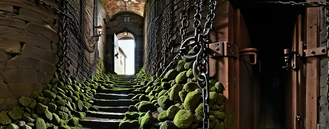 Mysterious Dungeon: an 8192 × 4096 equirectangular 360° panorama from the haunted packs