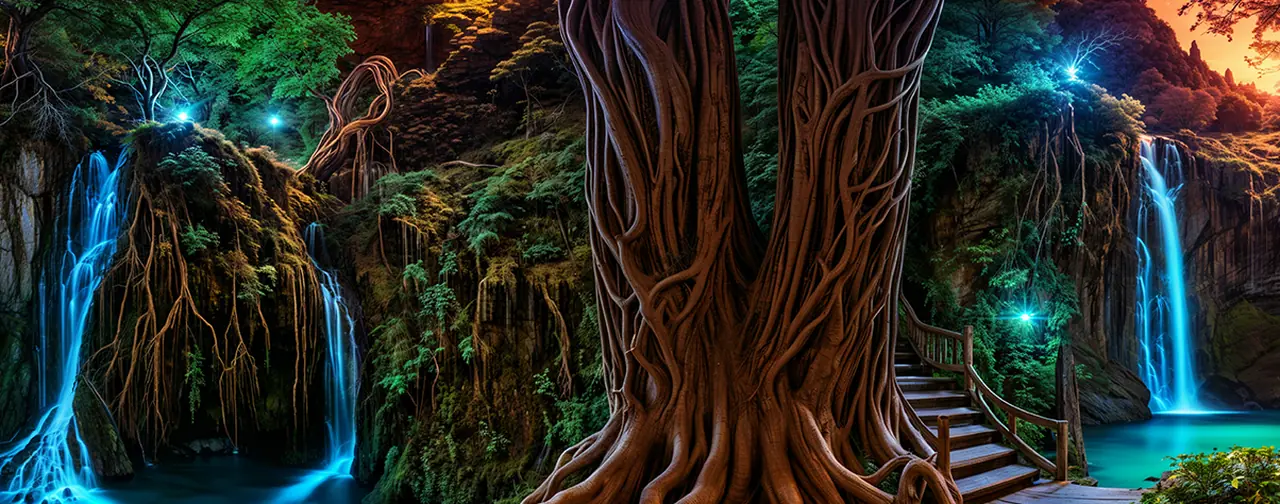 Mystical Forest: an 8192 × 4096 equirectangular 360° panorama