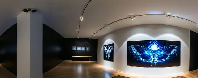 Black Modern Gallery: an 8192 × 4096 equirectangular 360° panorama from the interiors packs